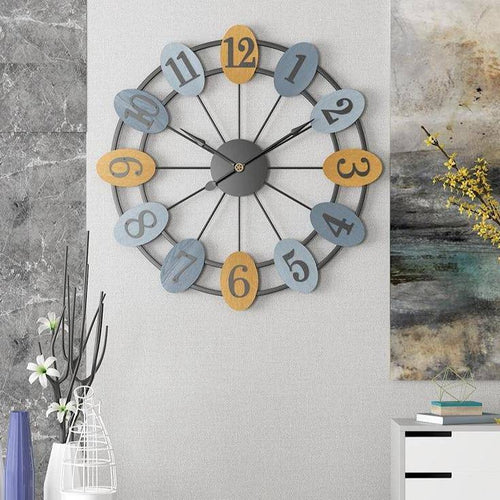 Horloge murale ronde avec chiffres dans bulles colorées 50cm - vue 3 sur 5