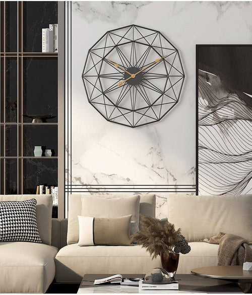Horloge murale design rond géométrique en métal 50cm - vue 5 sur 5