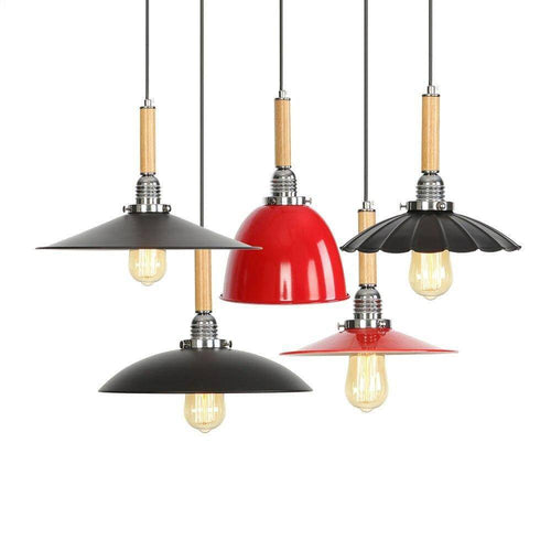 Suspension vintage LED en métal avec abat-jour style rétro - vue 11 sur 10
