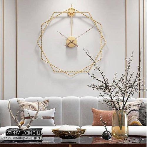 Horloge murale design hexagones décalés en métal - vue 3 sur 7