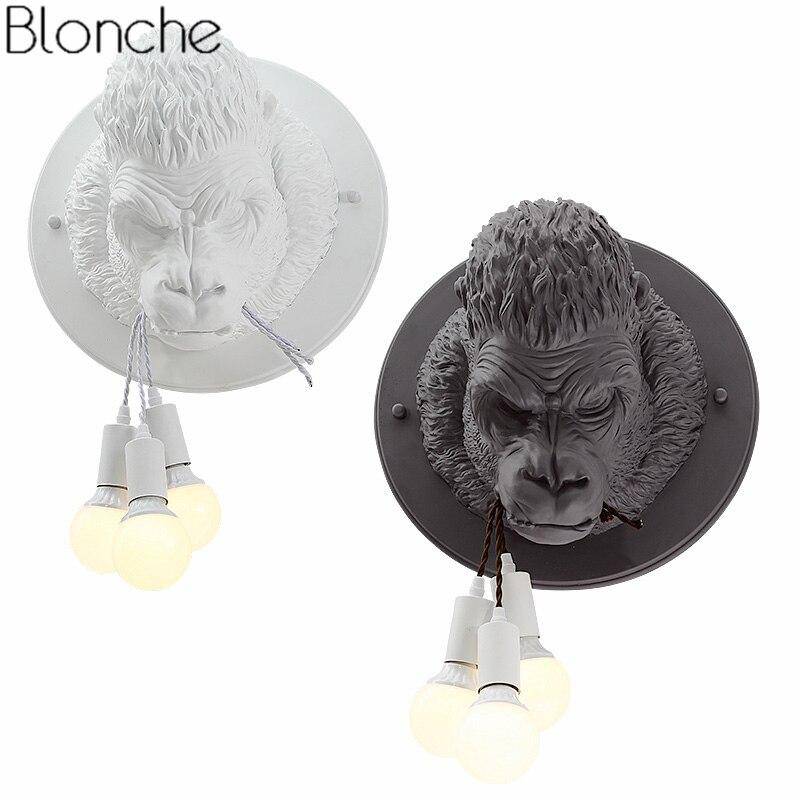Applique murale design LED avec tête de gorille en résine Light - vue 8 sur 8