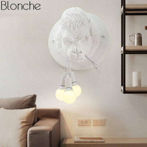 Applique murale design LED avec tête de gorille en résine Light - vue 4 sur 8
