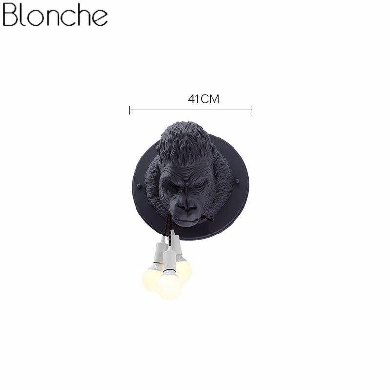 Applique murale design LED avec tête de gorille en résine Light - vue 4 sur 8