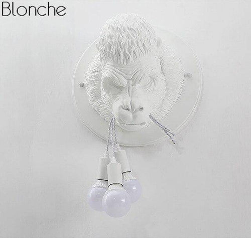 Applique murale design LED avec tête de gorille en résine Light
