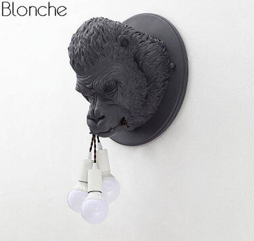Applique murale design LED avec tête de gorille en résine Light - vue 8 sur 8