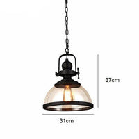 Suspension industrielle LED avec abat-jour en verre Loft