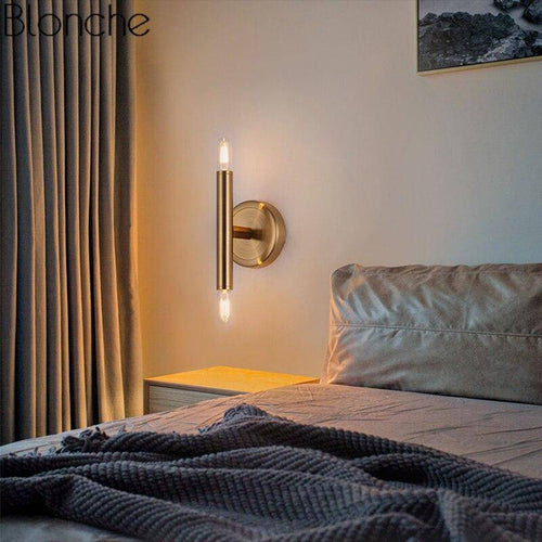 Applique murale design LED en tube cuivré Loft Industriel - vue 2 sur 5