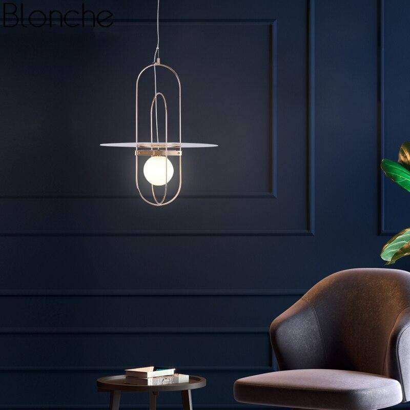 Suspension design LED avec anneaux en métal et verre Nordic - vue 3 sur 7