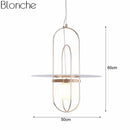 Suspension design LED avec anneaux en métal et verre Nordic