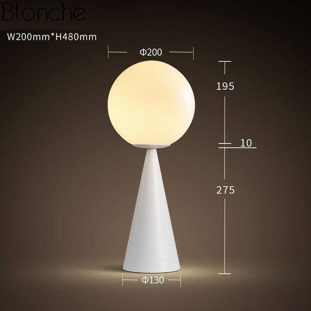 Lampe à poser design LED conique avec boule en verre - vue 7 sur 7