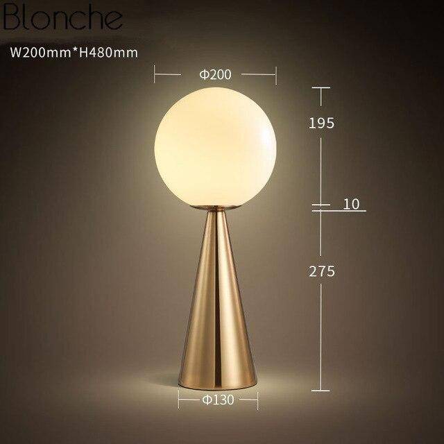 Lampe à poser design LED conique avec boule en verre - vue 6 sur 7
