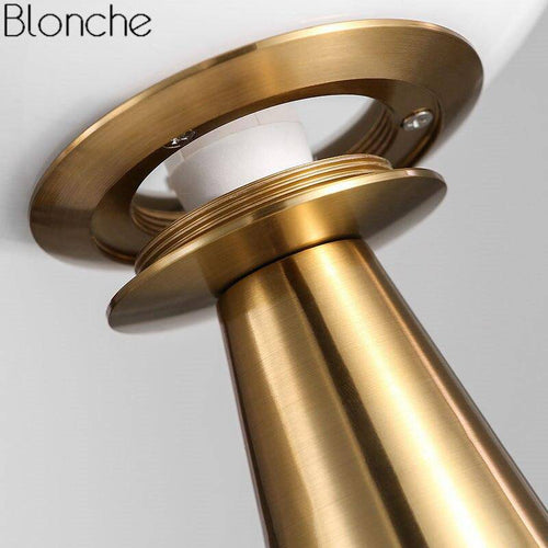 Lampe à poser design LED conique avec boule en verre - vue 6 sur 7