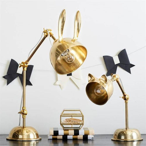 Lampe à poser LED à oreilles métalliques Lapin ou Chat - vue 6 sur 11