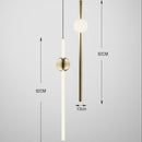 Lustre design en tubes dorés à LED Orion