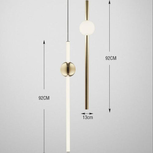 Lustre design en tubes dorés à LED Orion - vue 6 sur 7
