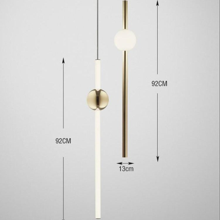 Lustre design en tubes dorés à LED Orion - vue 5 sur 7
