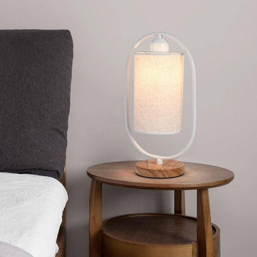 Lampe à poser moderne LED avec anneau et abat-jour tissu Nordic - vue 6 sur 6