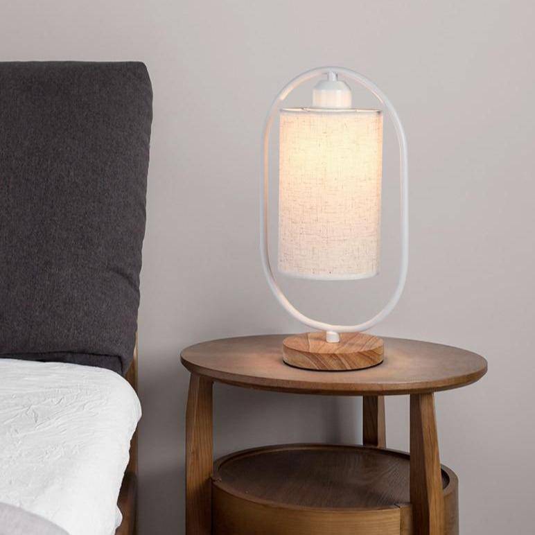 Lampe à poser moderne LED avec anneau et abat-jour tissu Nordic - vue 6 sur 6