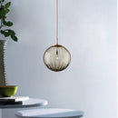 Suspension moderne LED en boule de verre colorée