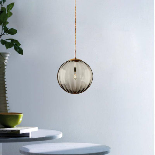 Suspension moderne LED en boule de verre colorée - vue 6 sur 10