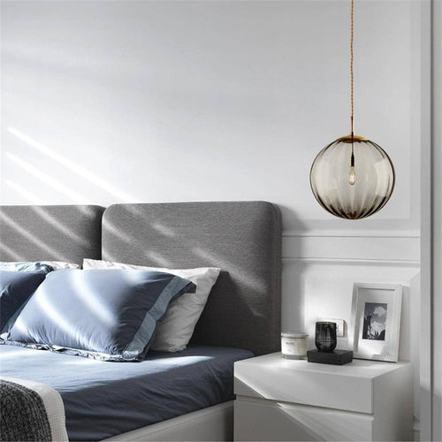 Suspension moderne LED en boule de verre colorée - vue 4 sur 10