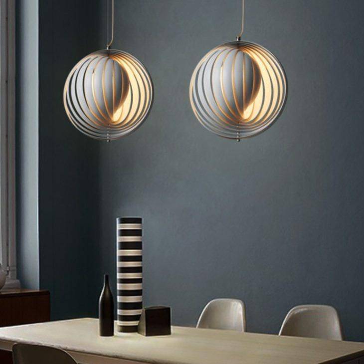 Suspension design LED avec abat-jour sphérique style Loft - vue 8 sur 8
