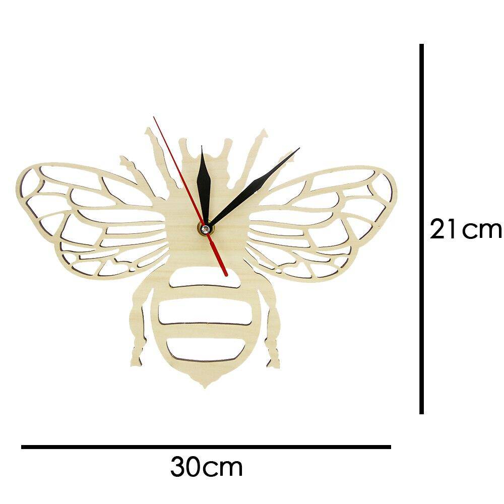 Horloge murale en bois en forme d'abeille 30cm Bee - vue 7 sur 7