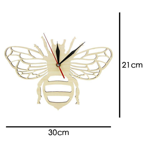Horloge murale en bois en forme d'abeille 30cm Bee - vue 7 sur 7
