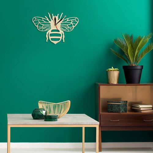 Horloge murale en bois en forme d'abeille 30cm Bee - vue 5 sur 7