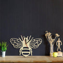 Horloge murale en bois en forme d'abeille 30cm Bee