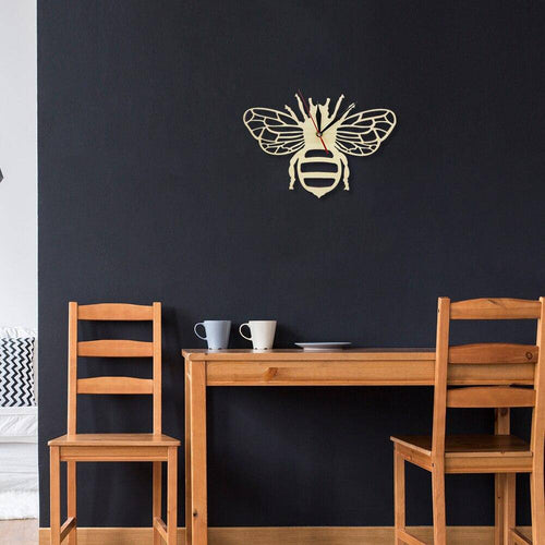Horloge murale en bois en forme d'abeille 30cm Bee - vue 2 sur 7