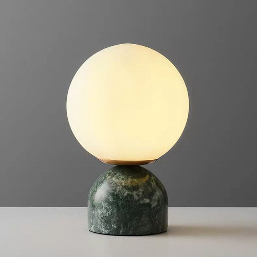 Lampe à poser moderne ronde et base style marbre Bailey - vue 9 sur 8