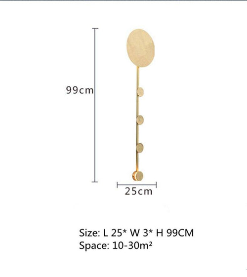 Applique murale design LED dorée avec disque style Shining - vue 4 sur 5