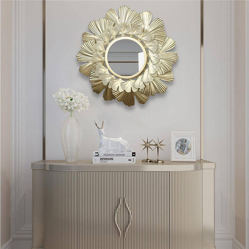 Miroir mural décoratif rond style soleil 40cm - vue 3 sur 4