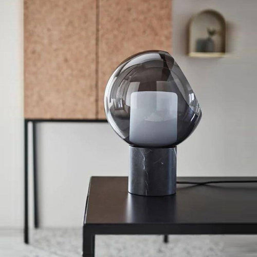 Lampe à poser design LED en marbre avec boule en verre Luxury - vue 4 sur 9