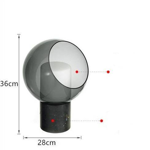 Lampe à poser design LED en marbre avec boule en verre Luxury - vue 7 sur 9