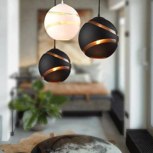 Suspension design à LED avec boule en pierre de verre Lofty - vue 3 sur 6