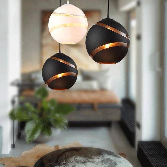 Suspension design à LED avec boule en pierre de verre Lofty - vue 2 sur 6