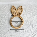 Miroir mural rond en rotin avec oreilles de lapin