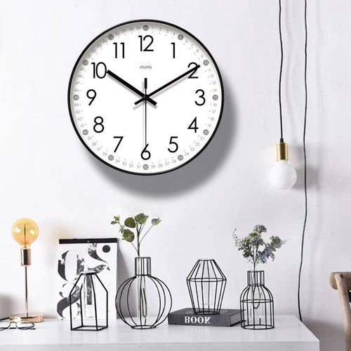 Horloge murale ronde avec chiffres noirs Minute - vue 4 sur 5