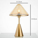 Lampe à poser design LED avec socle conique en métal doré