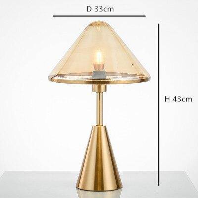 Lampe à poser design LED avec socle conique en métal doré - vue 7 sur 9