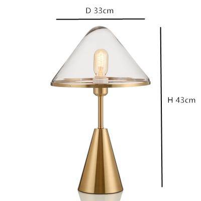 Lampe à poser design LED avec socle conique en métal doré - vue 9 sur 9