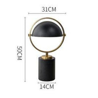 Lampe à poser design à LED en métal noir avec cercle doré Décor