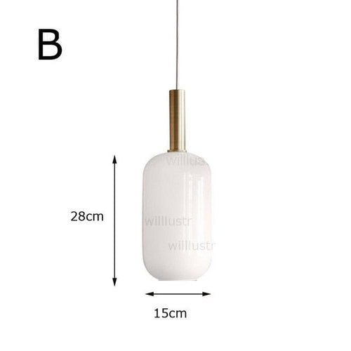 Suspension moderne ovale en verre blanc Valette - vue 6 sur 13