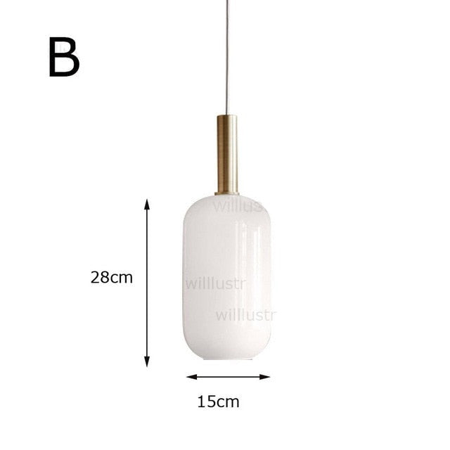 Suspension moderne ovale en verre blanc Valette - vue 5 sur 13