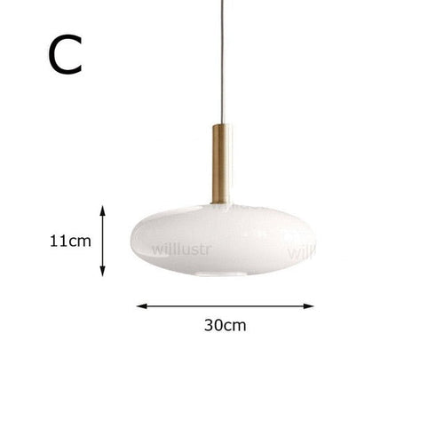 Suspension moderne ovale en verre blanc Valette - vue 7 sur 13