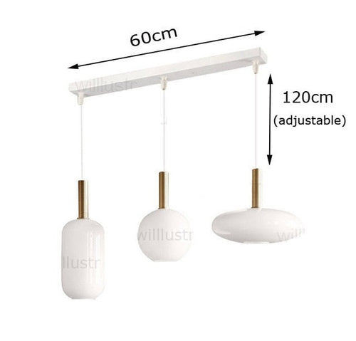 Suspension moderne ovale en verre blanc Valette - vue 12 sur 13