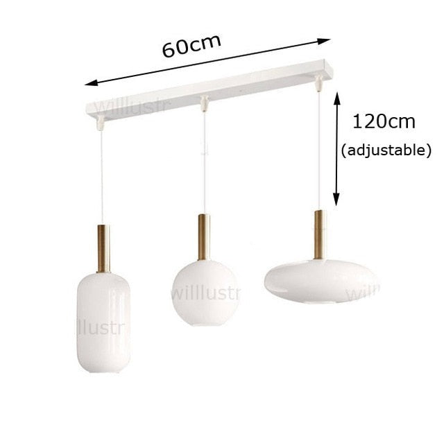 Suspension moderne ovale en verre blanc Valette - vue 11 sur 13