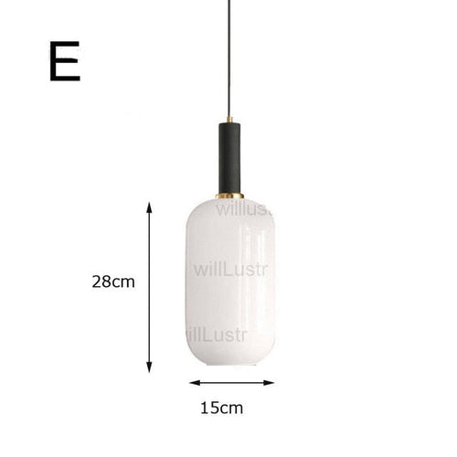 Suspension moderne ovale en verre blanc Valette - vue 9 sur 13